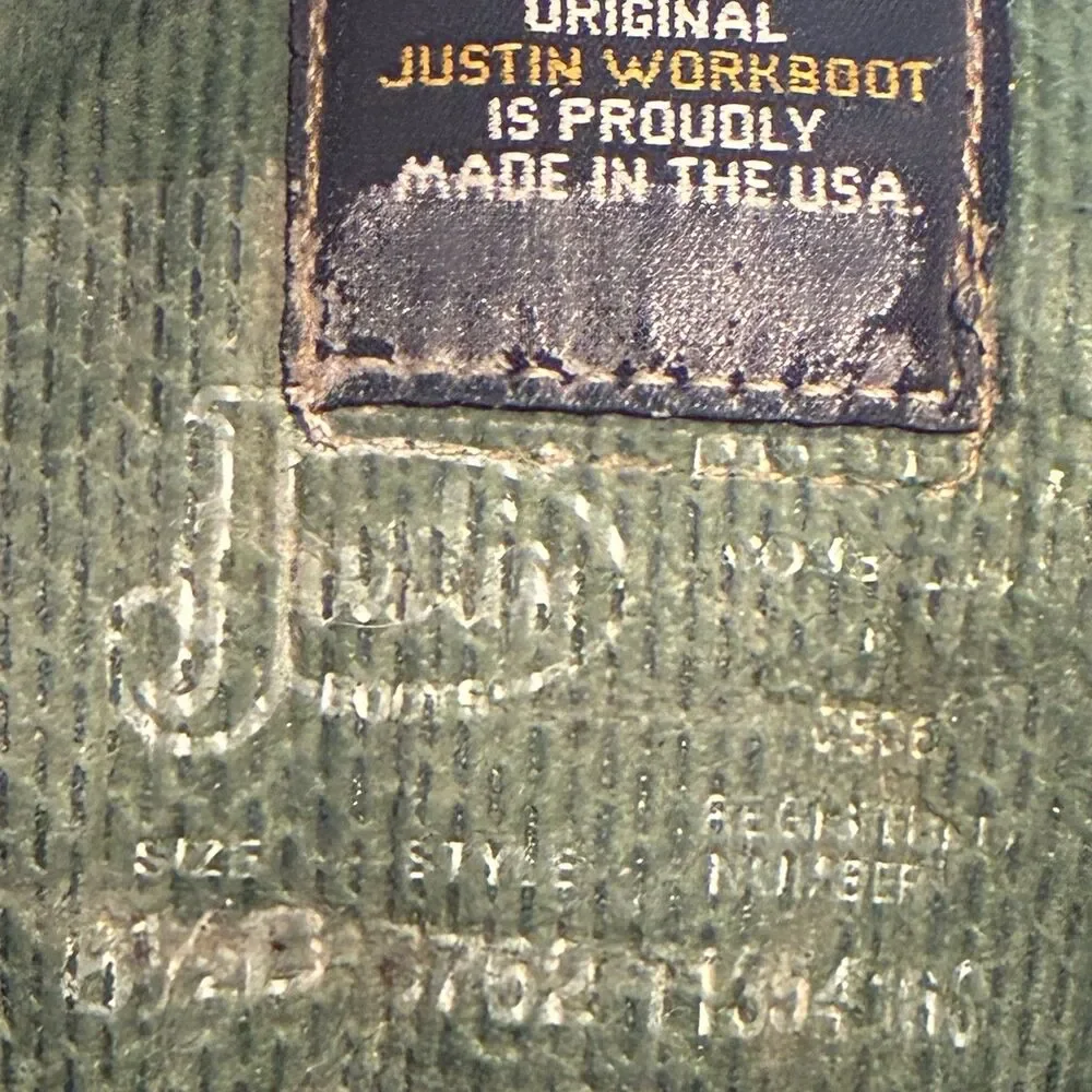 Justin Packer Logger Chestnut Brown 762 Kiltie Leather Work Boots USA Mens 8.5D